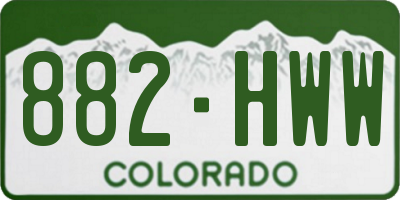 CO license plate 882HWW