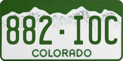 CO license plate 882IOC