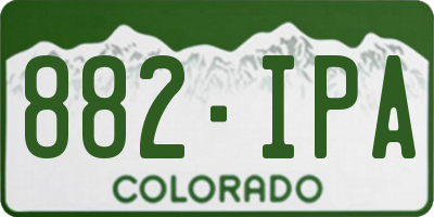 CO license plate 882IPA
