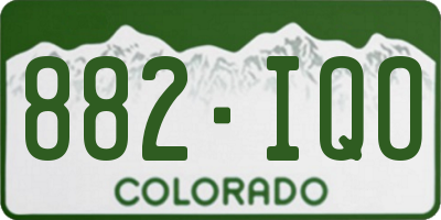 CO license plate 882IQO