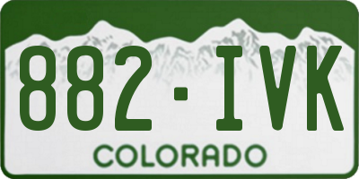 CO license plate 882IVK