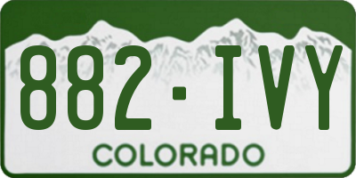 CO license plate 882IVY
