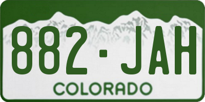 CO license plate 882JAH