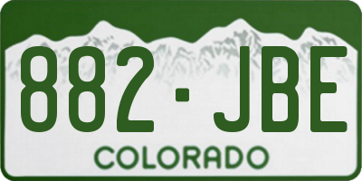 CO license plate 882JBE