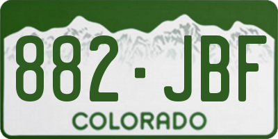 CO license plate 882JBF