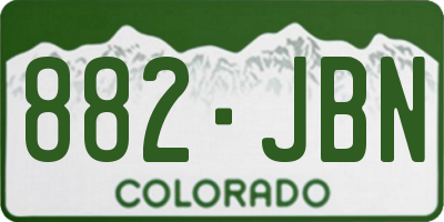 CO license plate 882JBN