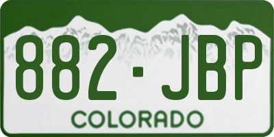 CO license plate 882JBP