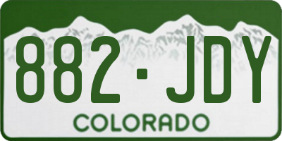 CO license plate 882JDY