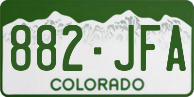 CO license plate 882JFA