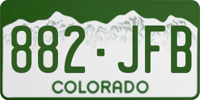 CO license plate 882JFB