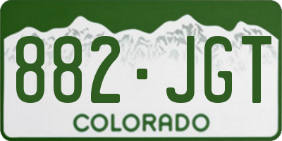 CO license plate 882JGT