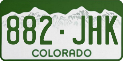 CO license plate 882JHK