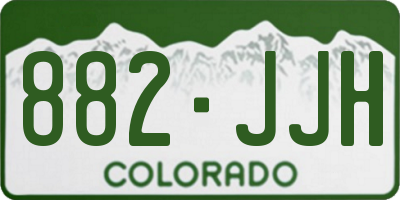 CO license plate 882JJH