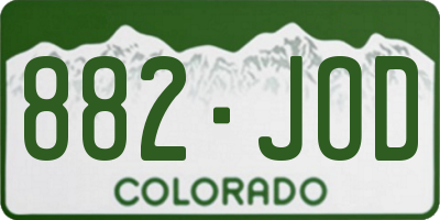 CO license plate 882JOD