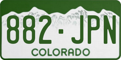 CO license plate 882JPN