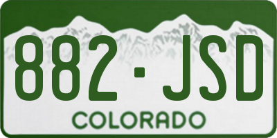 CO license plate 882JSD