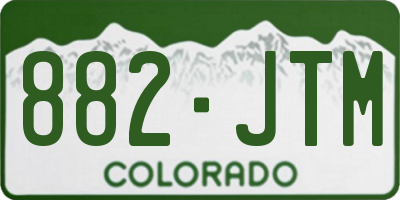 CO license plate 882JTM