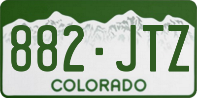 CO license plate 882JTZ