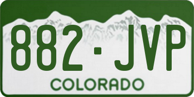 CO license plate 882JVP