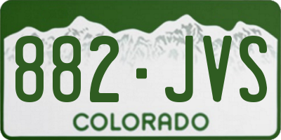 CO license plate 882JVS