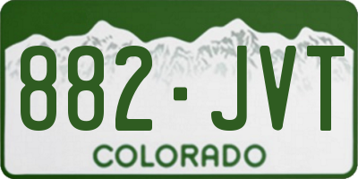 CO license plate 882JVT