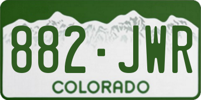 CO license plate 882JWR