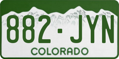 CO license plate 882JYN