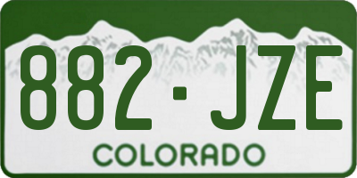 CO license plate 882JZE