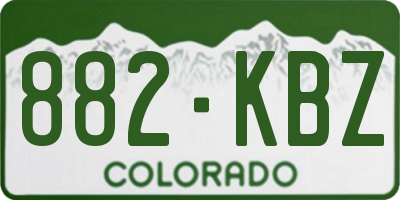 CO license plate 882KBZ