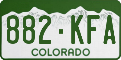 CO license plate 882KFA