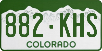 CO license plate 882KHS