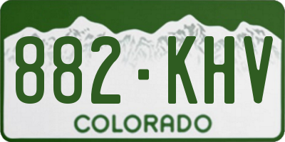CO license plate 882KHV
