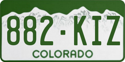 CO license plate 882KIZ