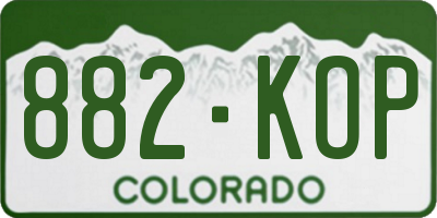CO license plate 882KOP