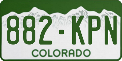CO license plate 882KPN