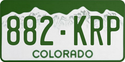 CO license plate 882KRP