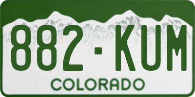 CO license plate 882KUM