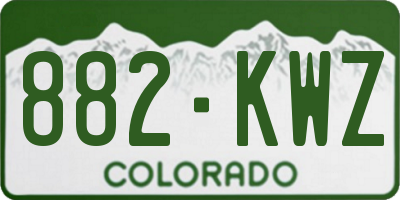 CO license plate 882KWZ