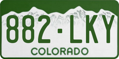 CO license plate 882LKY