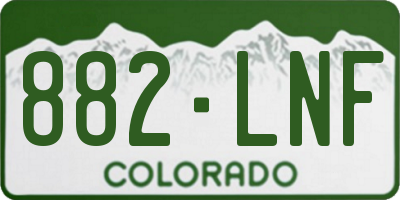 CO license plate 882LNF