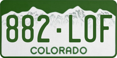 CO license plate 882LOF
