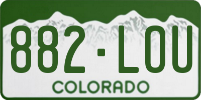 CO license plate 882LOU