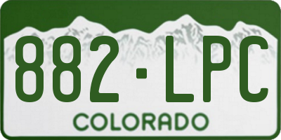 CO license plate 882LPC