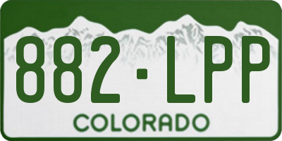 CO license plate 882LPP