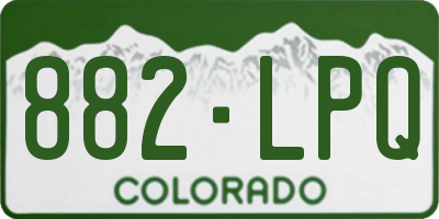 CO license plate 882LPQ