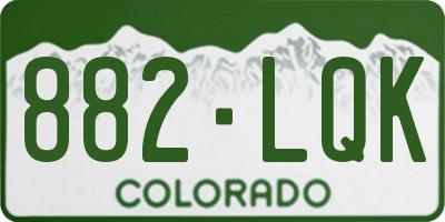 CO license plate 882LQK