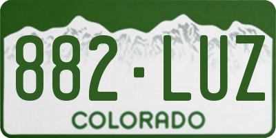 CO license plate 882LUZ