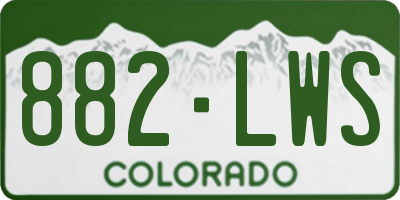 CO license plate 882LWS