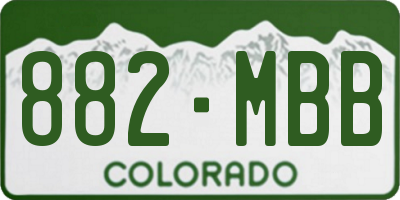 CO license plate 882MBB