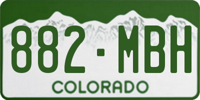 CO license plate 882MBH